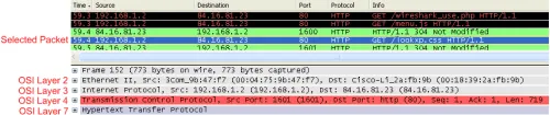 wireshark packet filter pane