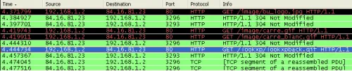 wireshark packet filter pane