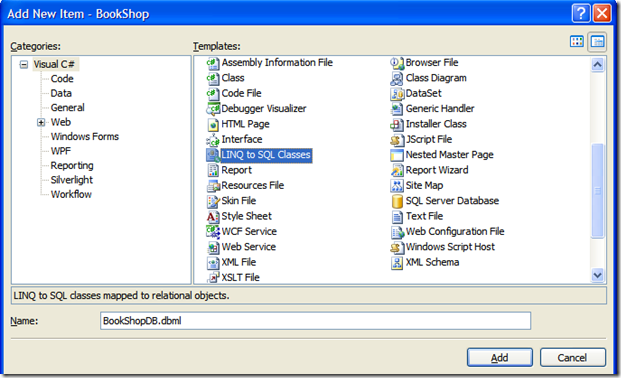 ASP.NET MVC+LINQ开发一个图书销售站点(6):创建数据层