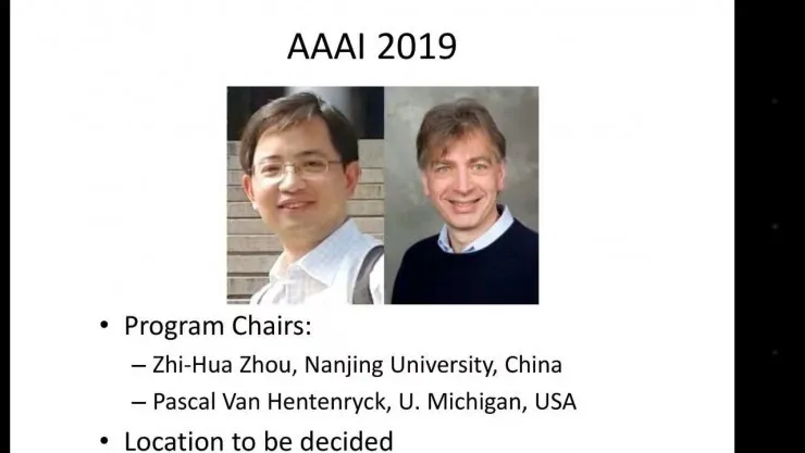 南大教授周志华当选AAAI 2019 程序主席，华人学者第一人