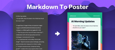 Markdown-to-Image：开源的在线 Markdown 转海报编辑器