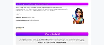 Devika AI：开源的 AI 软件开发工具，理解和执行复杂的人类指令