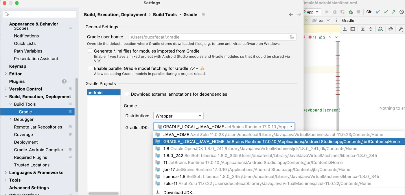 Gradle JDK