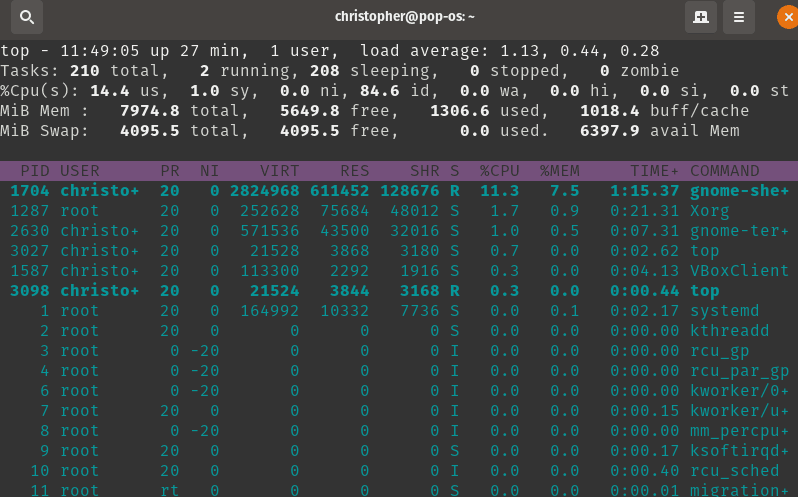 在 Linux 中使用 Top 命令检查和排序 CPU 使用率？