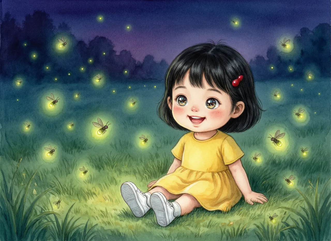 绘本场景三:萤火虫环绕