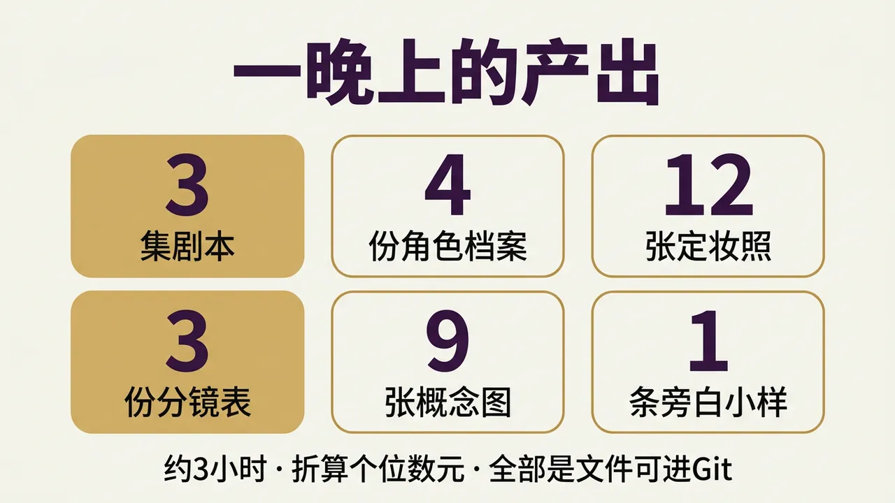 单晚运行产出：六类资产